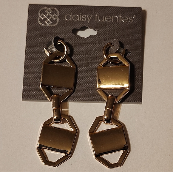 Daisy Fuentes Accessories - Daisy Fuentes Shiny Gold Geometric Drop Earrings